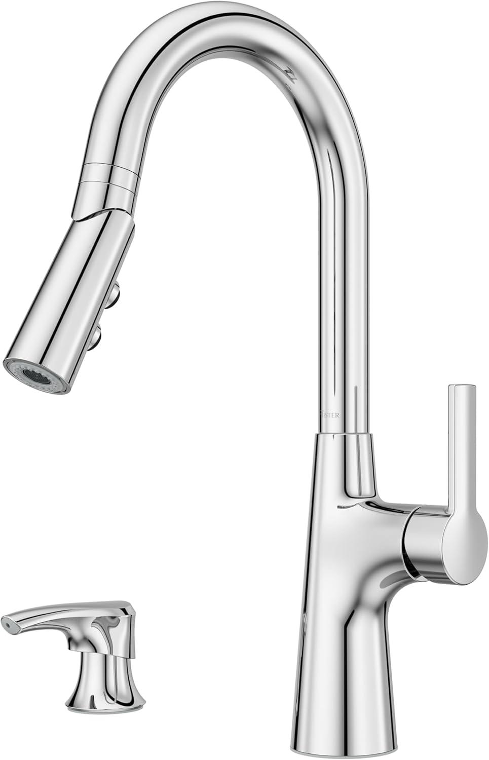 Tasso Polished Chrome Pull-Down Kitchen Faucet with Soap Dispenser