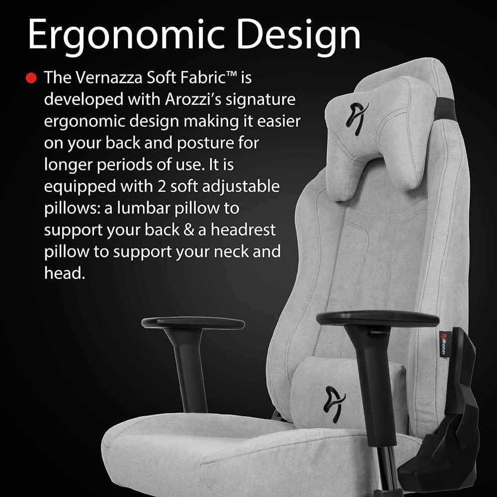 ErgoFlex Black Metal & Aluminum Gaming Chair with Lumbar & Neck Pillows