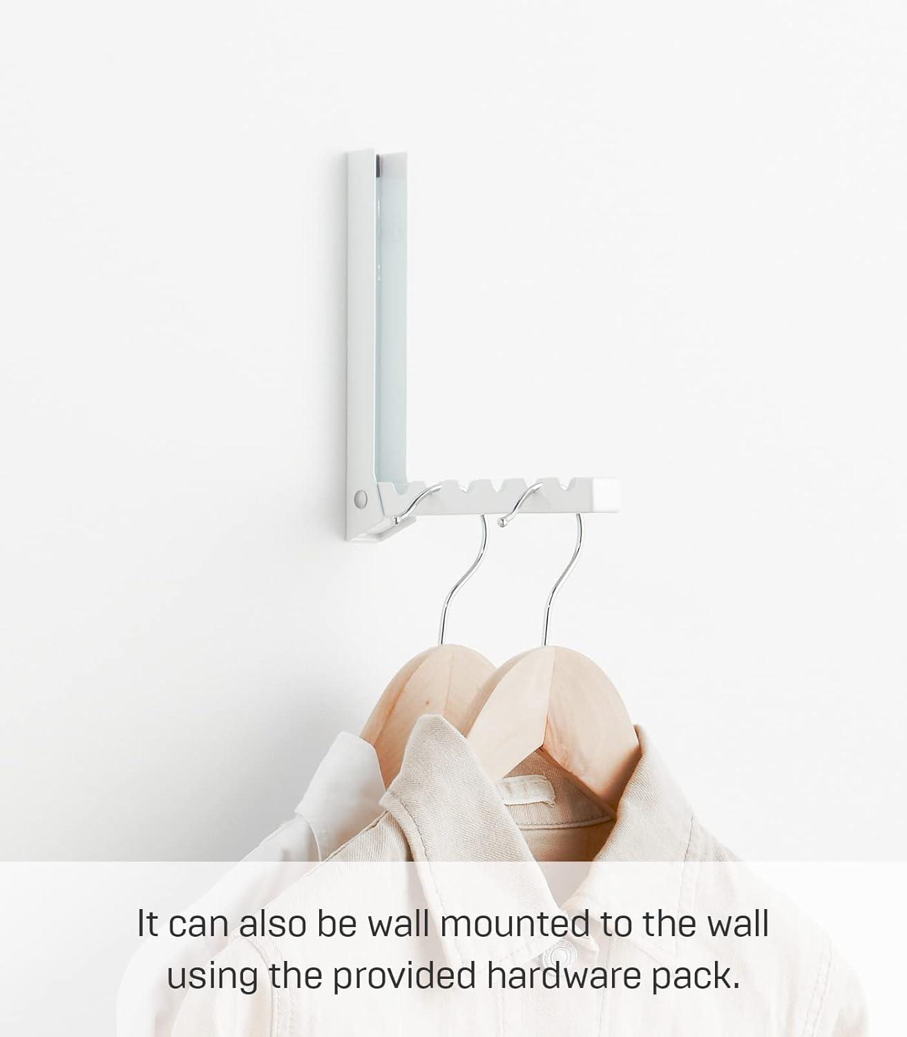 Yamazaki Home Over The Door Hooks - Folding Hanging Coat Rack, Steel, Over-the-Door