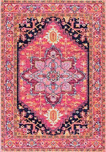 nuLOOM Fancy Power Loomed Pink Medallion Area Rug, 8' x 10', Color Bound