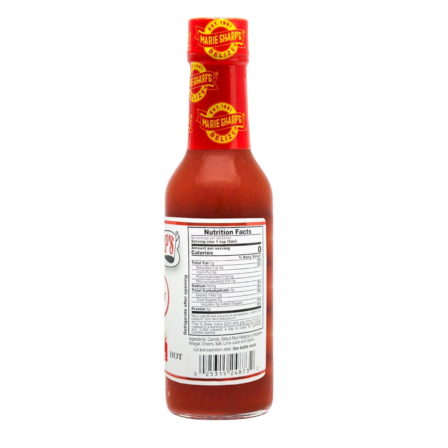 Marie Sharp's Original Hot Habanero Pepper Sauce, 10 oz, 1 Pack