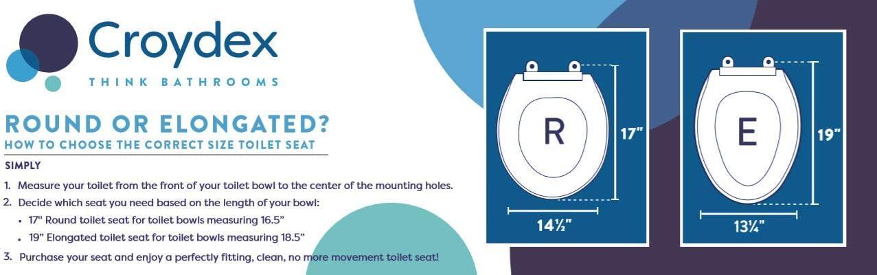 Croydex Steven Brown Artwork 19in Round Wood Toilet Seat, Colorful Giraffes Design
