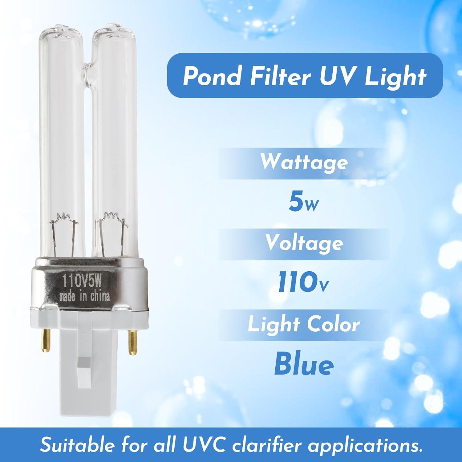 Aquagarden Pennington Aquagarden, Inpond & Awesome Pond UVC Replacement Lamp - 5 Watt , Fits the 200 & 300 & 450 Gallon Models