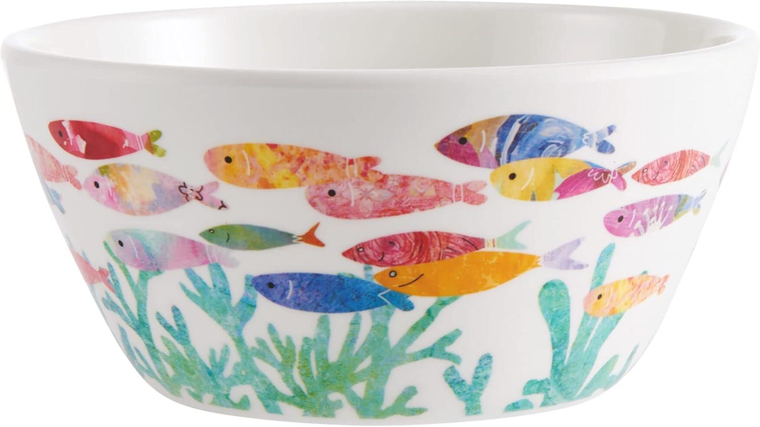 Colorful Fish Melamine 12-Piece Dinnerware Set, Service for 4