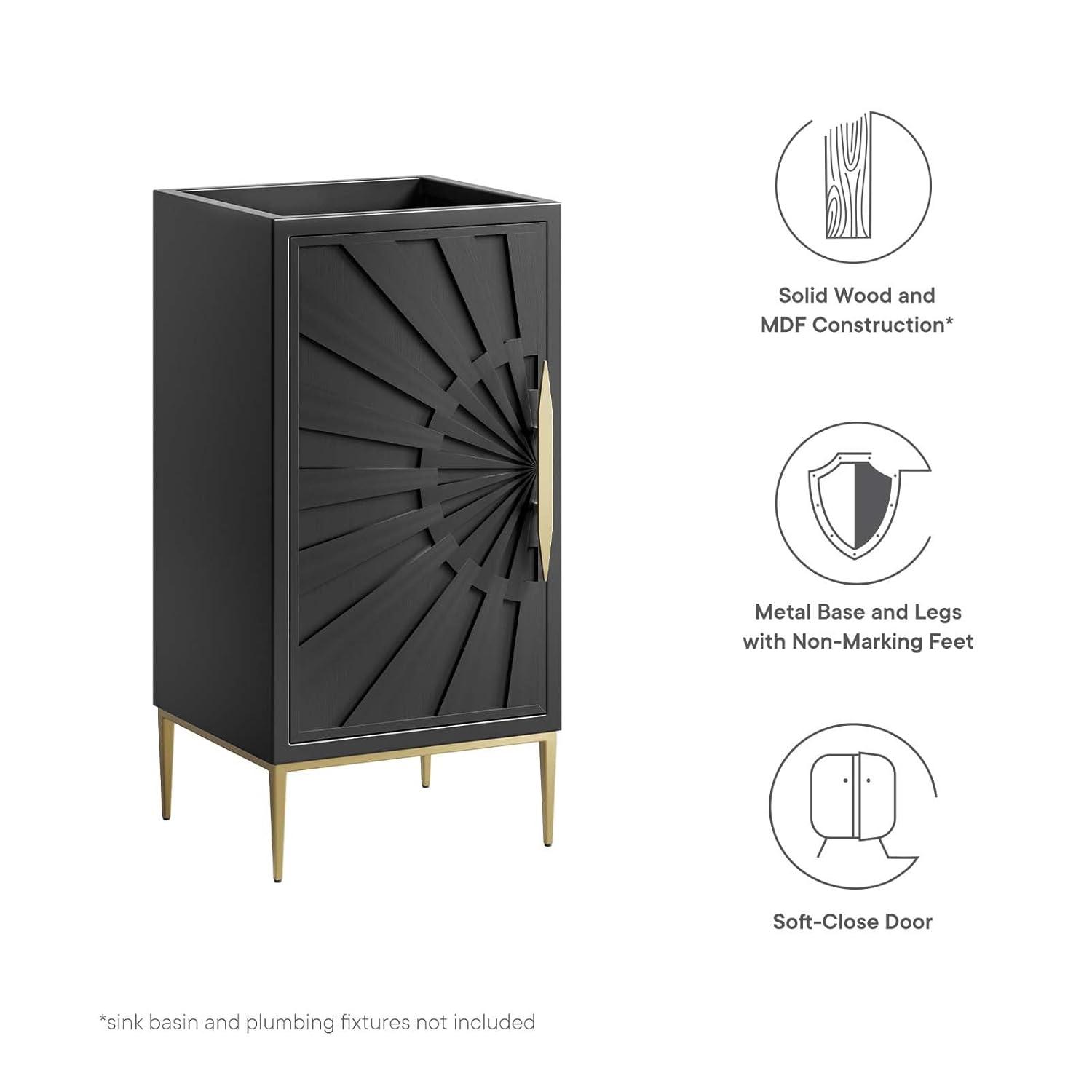 Modway Modway 16.5" Single Bathroom Vanity Base Only in Black