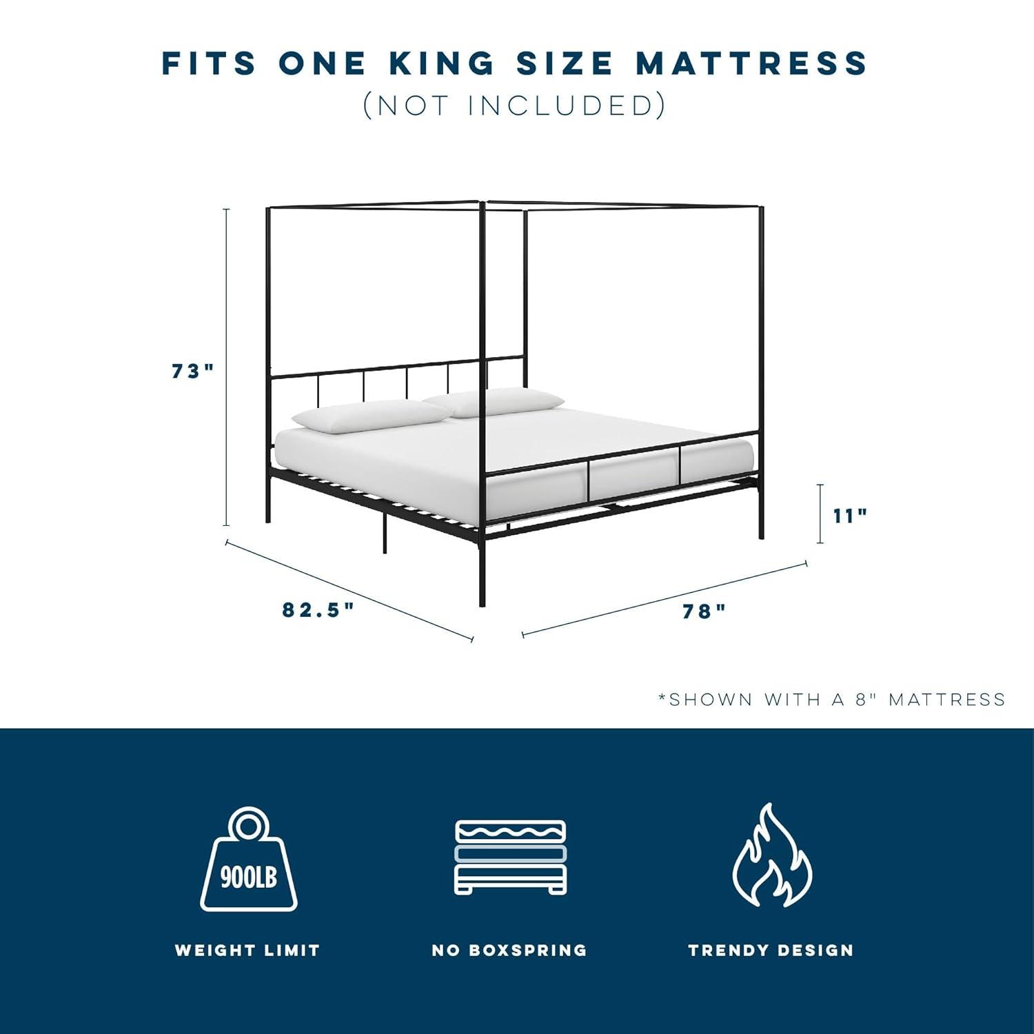 Novogratz Marion Metal Canopy Bed