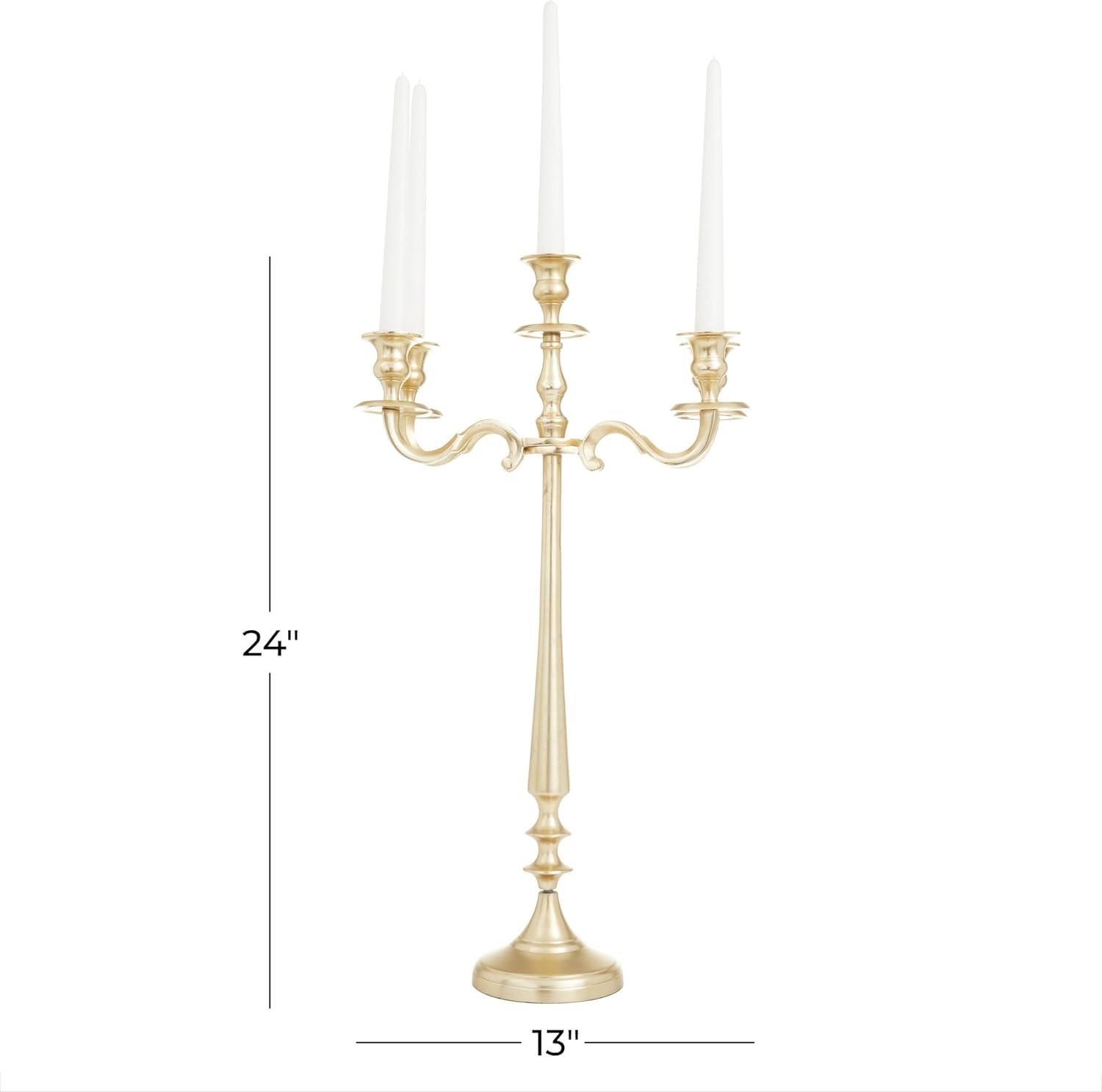 DecMode 5 Holder Silver Aluminum Metal Candelabra