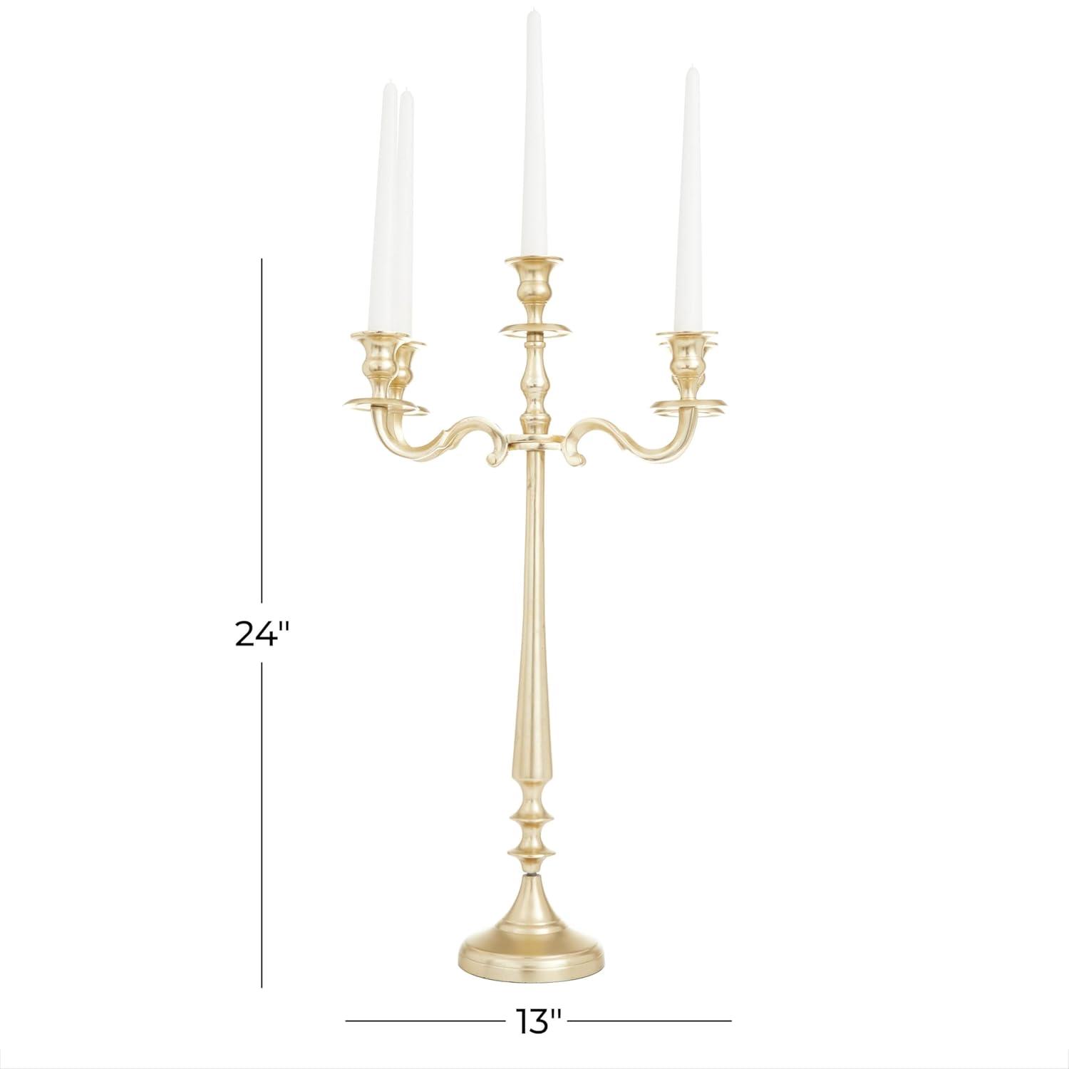 DecMode 5 Holder Silver Aluminum Metal Candelabra