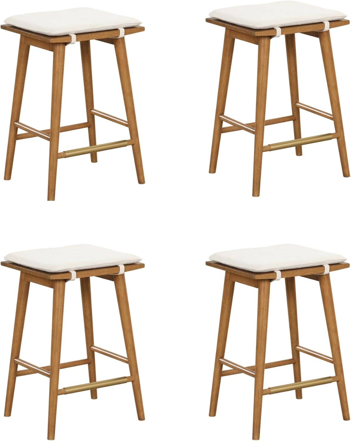 Nathan James Barker Upholstered Counter Stool with Solid Wood Frame