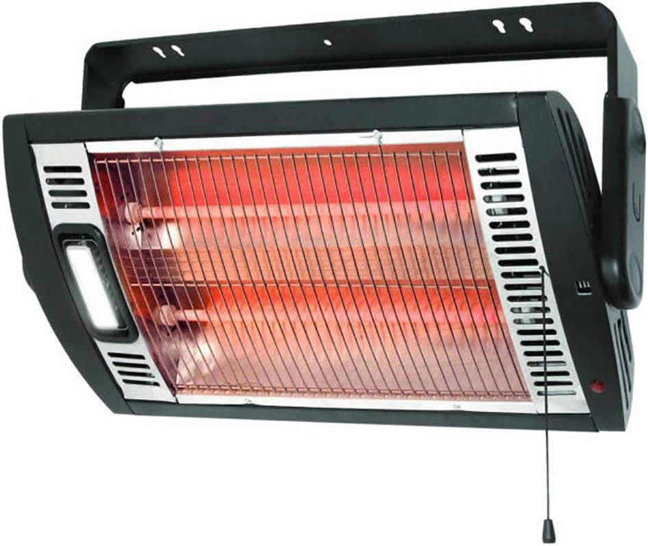 Black Ceiling Mounted Quartz Garage Heater with Halogen Light