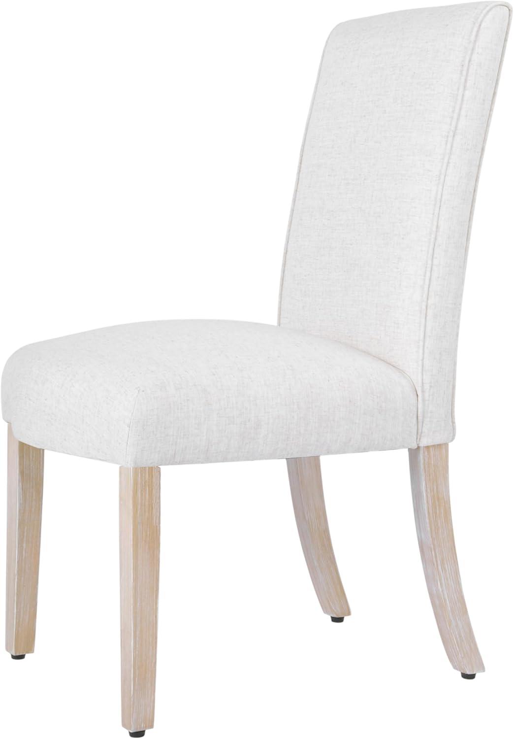 Set of 2 Scalloped Detail Dining Chairs Cream - HomePop