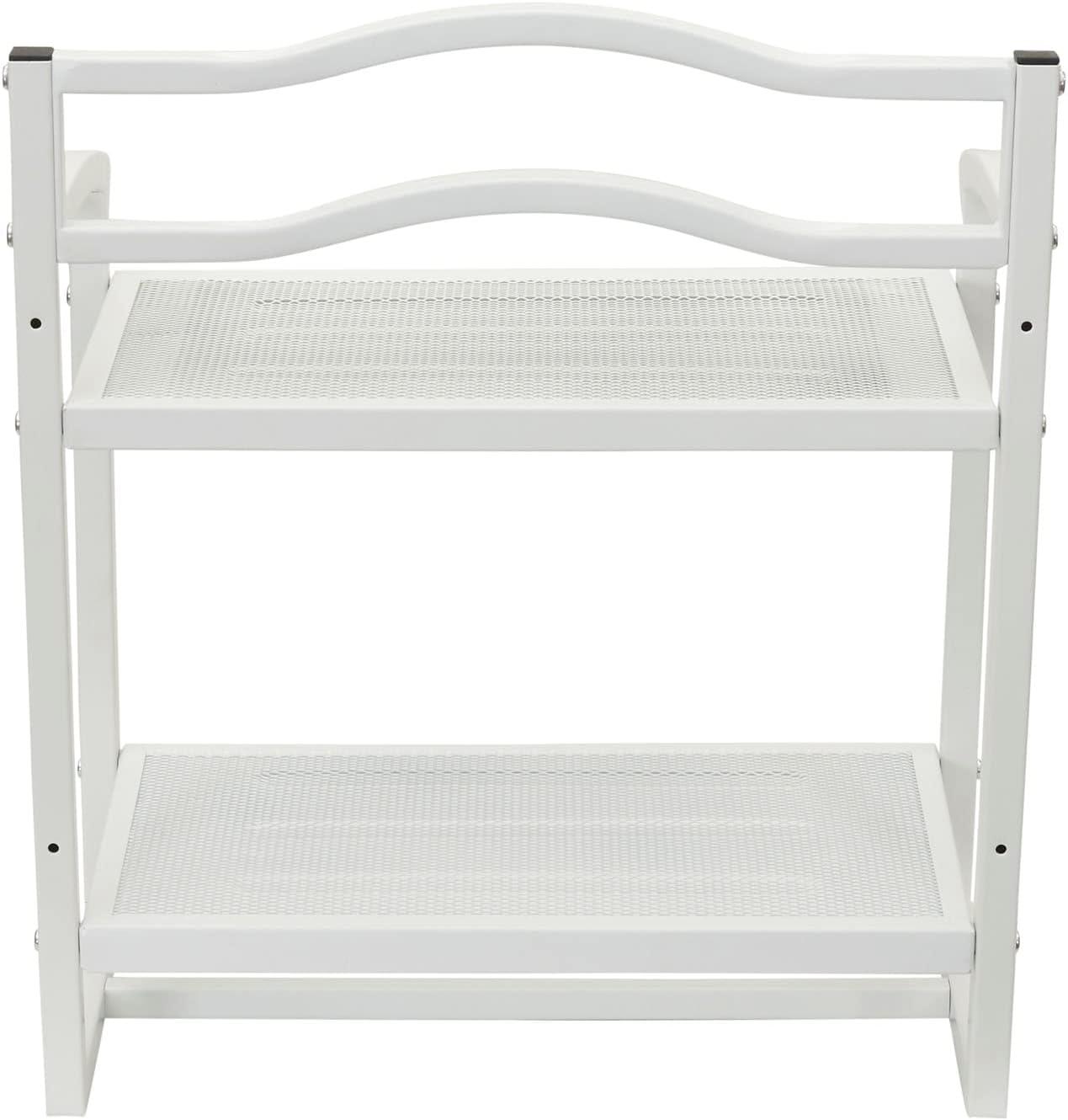 Household Essentials 2 Tier Metal Wall Mount Bathroom Storage Rack White