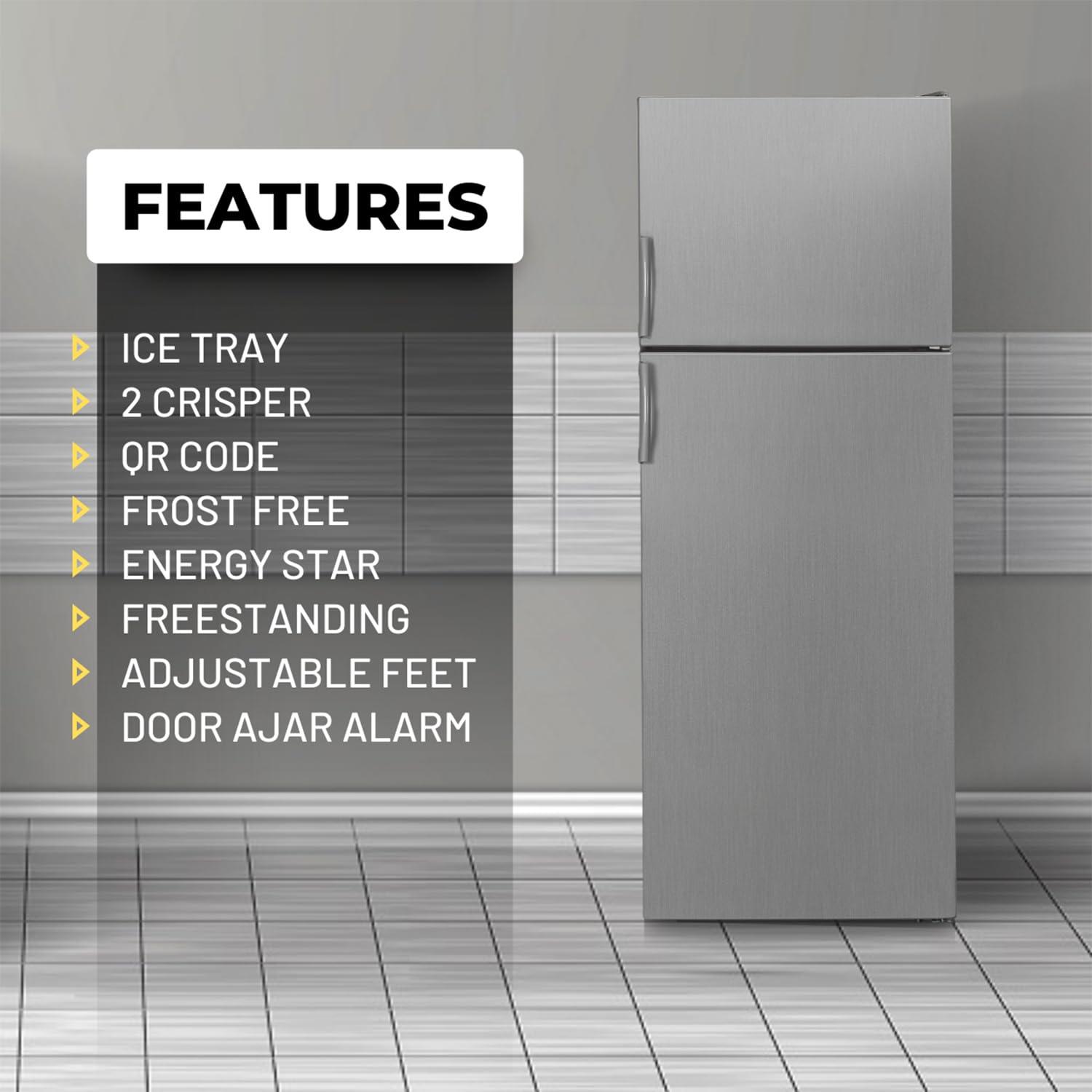 Equator Advanced Appliances Equator 14.3 cf Stainless Refrigerator-Freezer Top Mount Frost Free E-Star Europe RF 142 S