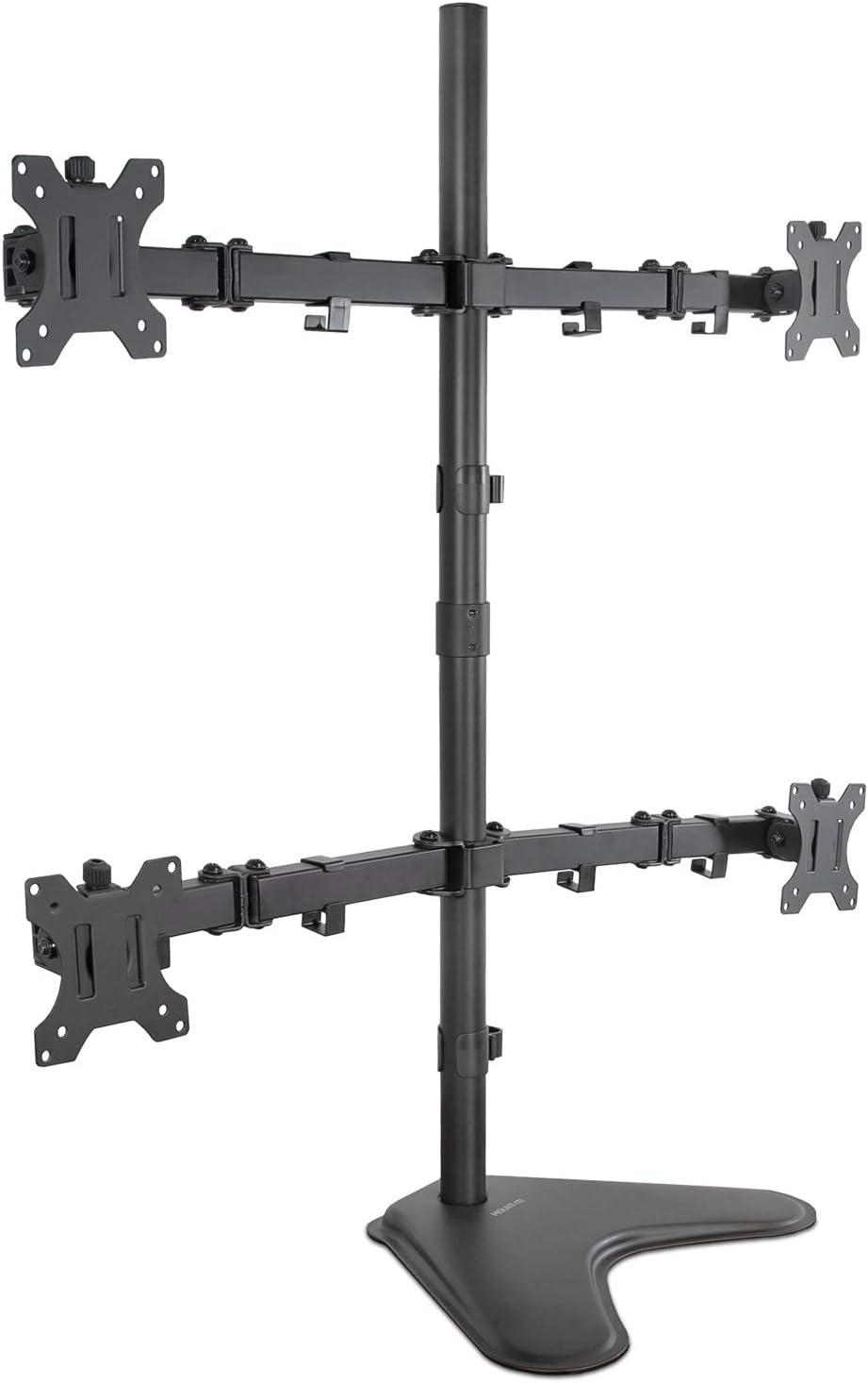 Mount-it Mount-It Quad Monitor Stand | Height Adjustable Standing 4 Screen Mount Fits Monitors Up to 32 in.