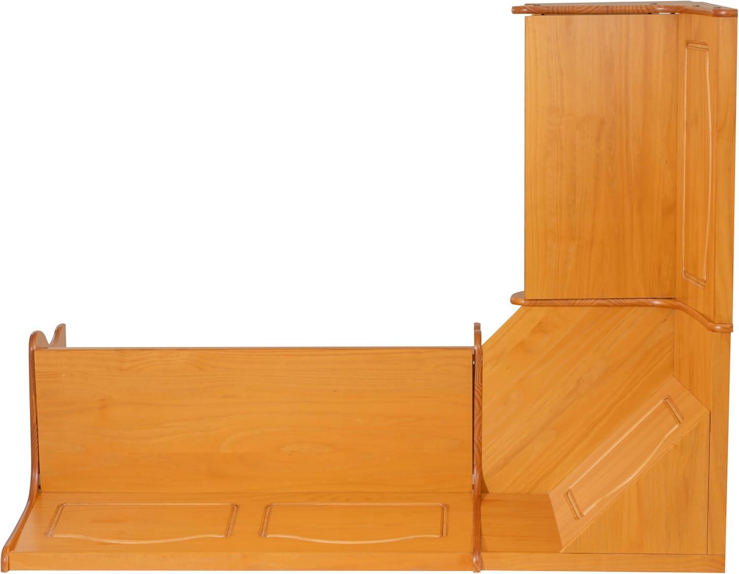Chelsea Traditional Wood Farmhouse Breakfast Nook Corner Unit Honey - Linon