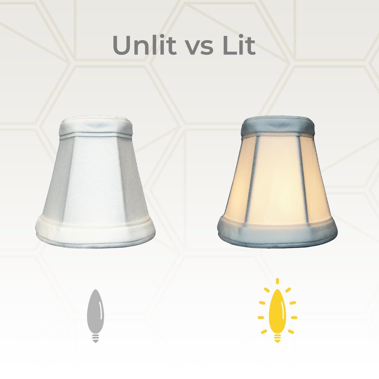 Royal Designs, Inc. Empire Chandelier Shade with Flame Clip Fitter,CS-101WH-6, White, 2 x 3.5 x 3.5, Pack of 6