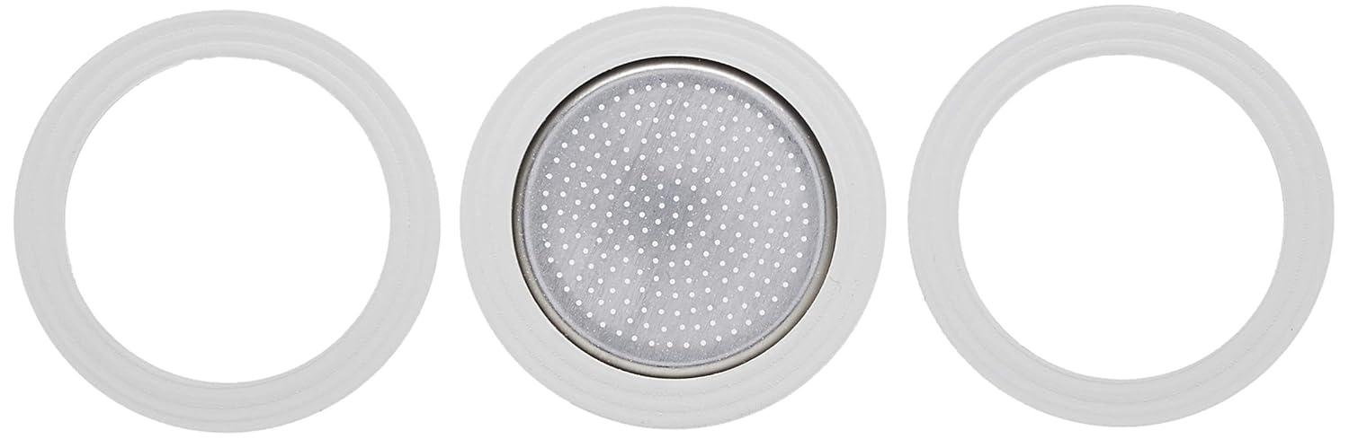 Bialetti Replacement Gaskets and Filter for 1 Cup Moka / Break / Dama / Mini Express Espresso Makers (1-CUP Size)