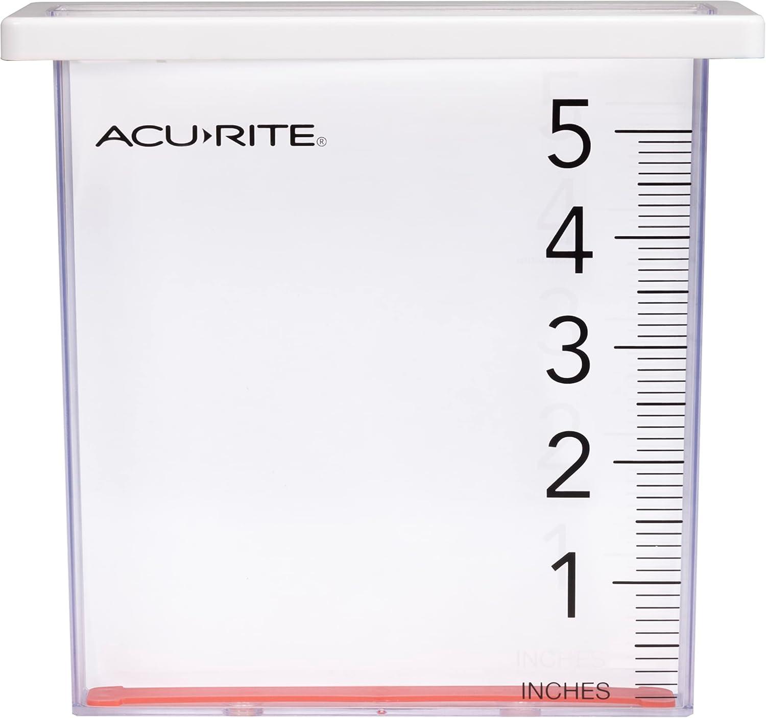 AcuRite Clear Waterfall Plastic Rain Gauge 1.5" x 8" x 9" (5-inch Capacity)