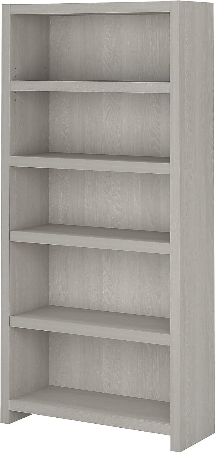 Echo 66" Gray Sand Adjustable Wood Bookcase