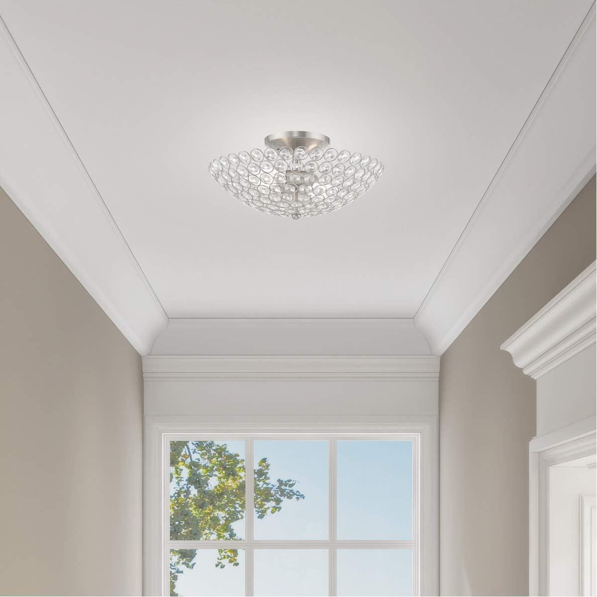 Livex Lighting Cassandra 2 - Light Semi-Flush Mount in  Brushed Nickel