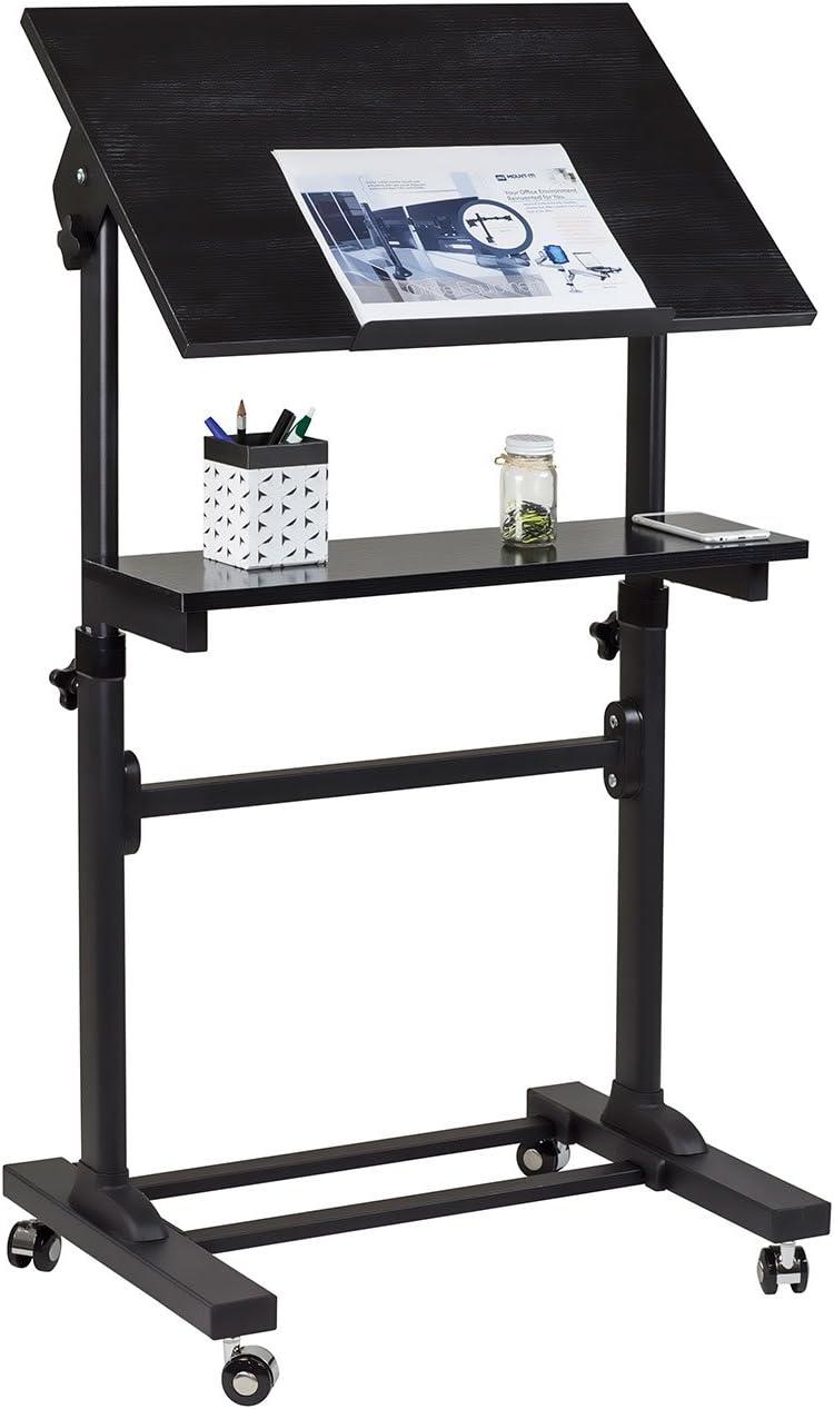 Mount-It! Height Adjustable Mobile Stand Up Desk, Portable Podium and Presentation Lectern