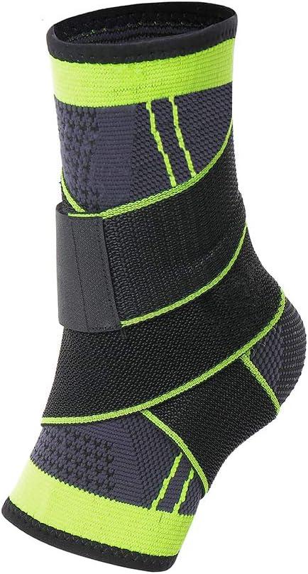 Adjustable Black and Green Compression Ankle Support Brace