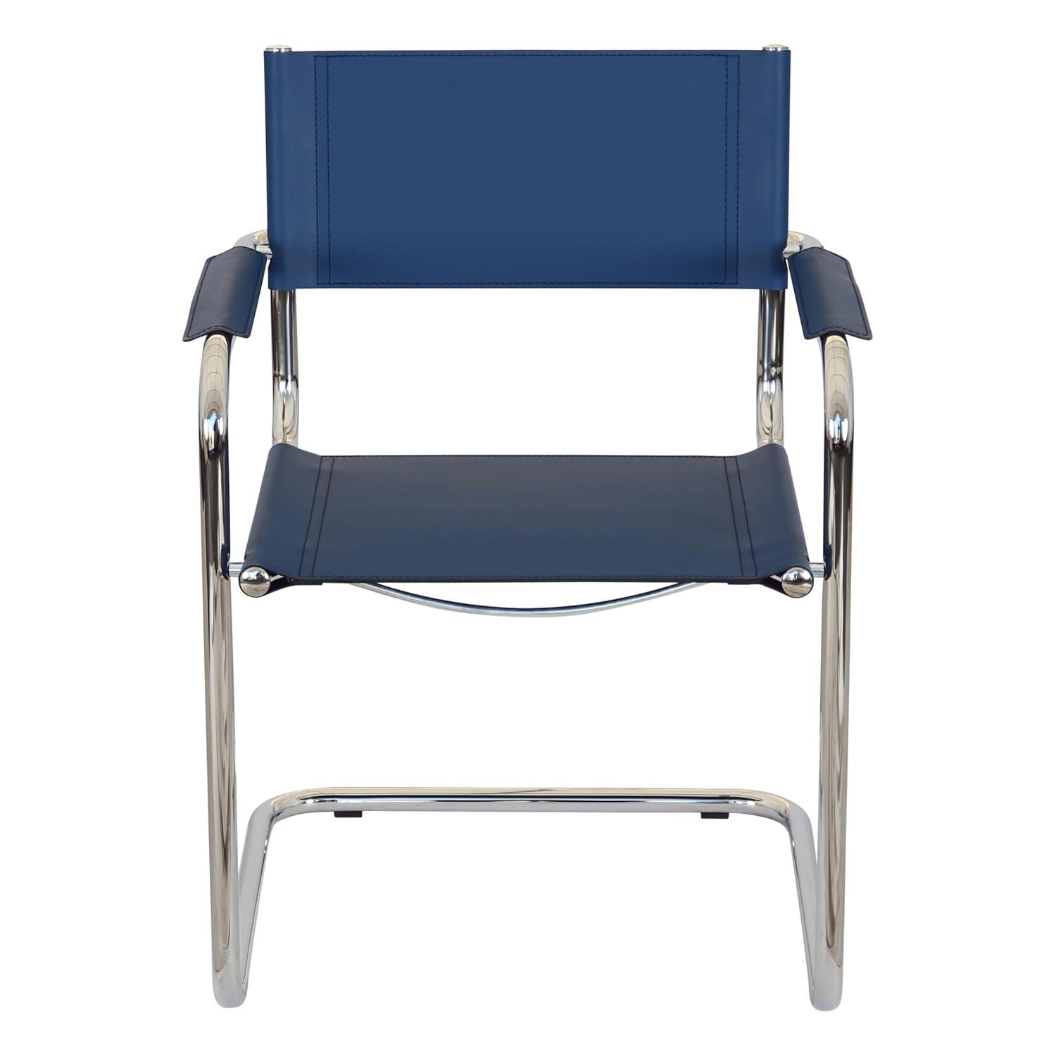 Breuer Chair Company Mart Stam Cantilever Armchair Arm Chair w/ Chrome-Plated Steel Frame (Various Bonded Leather Colors)