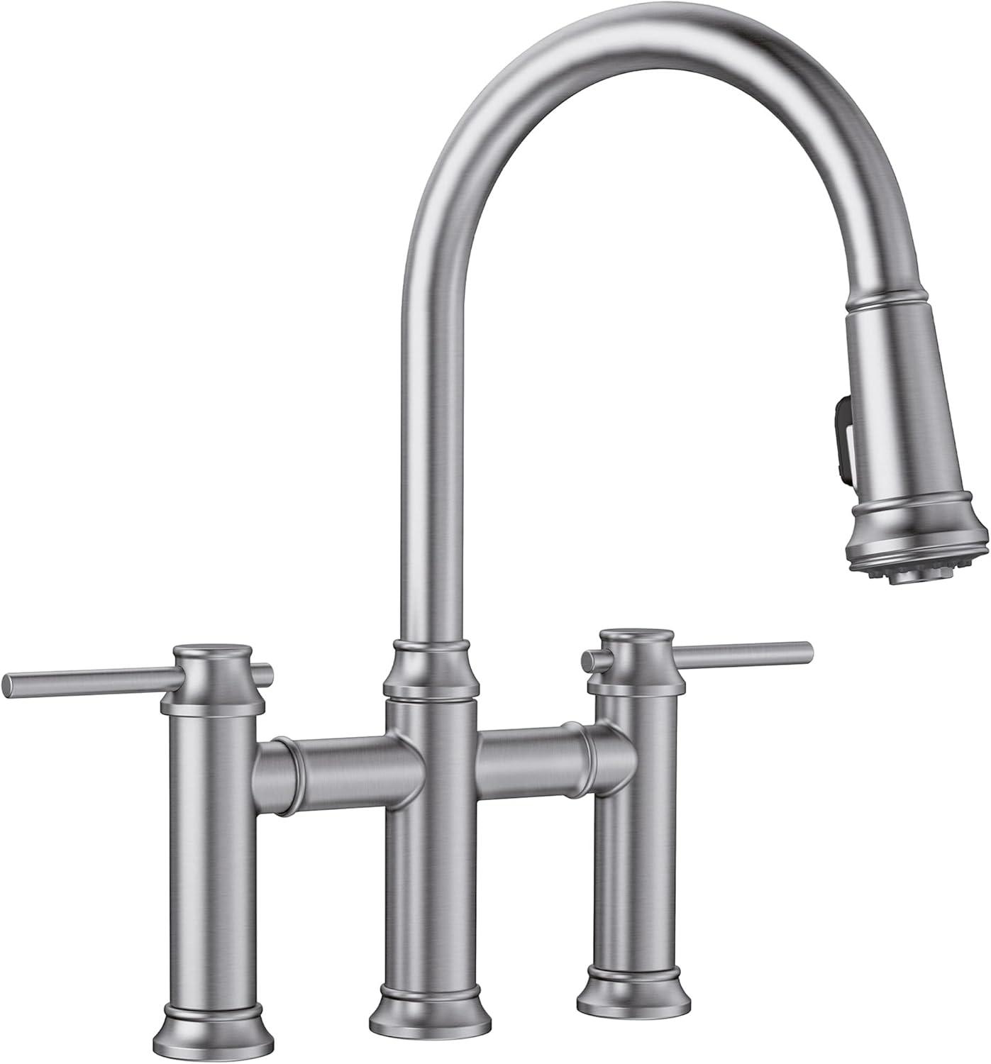 Empressa Pull Down Dual Spray Bridge Faucet