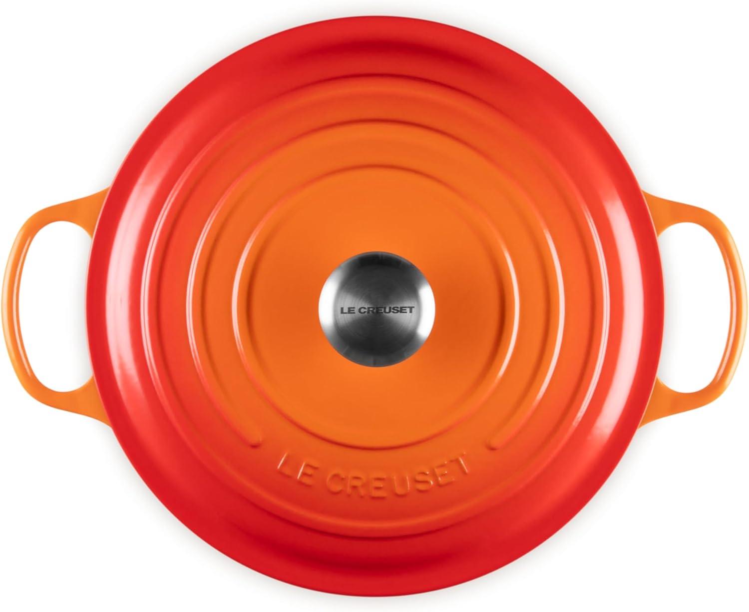 7.25 Qt Enameled Cast Iron Round Dutch Oven in Tangerine