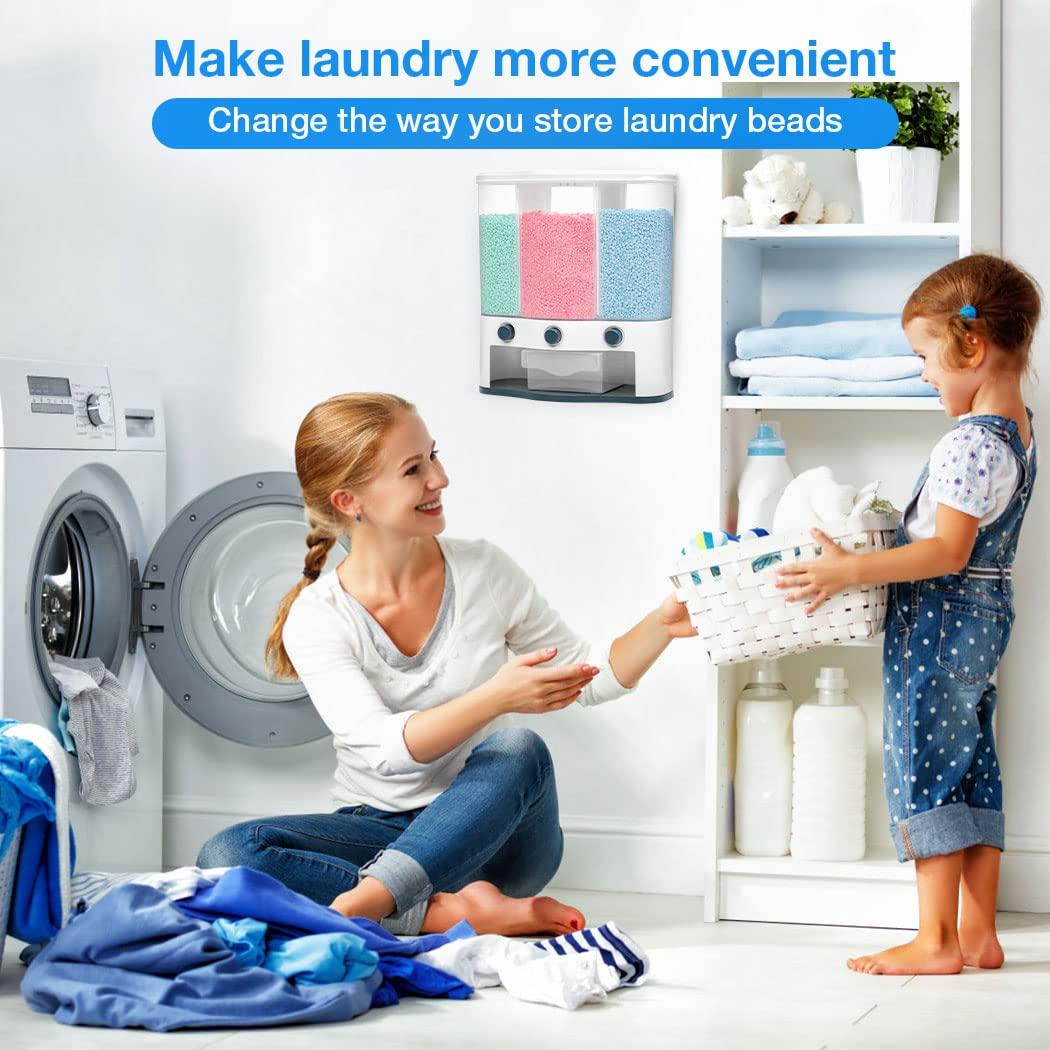 Conworld 3 Grid Wall-Mounted Dry Food Storage Container with Measuring Cups