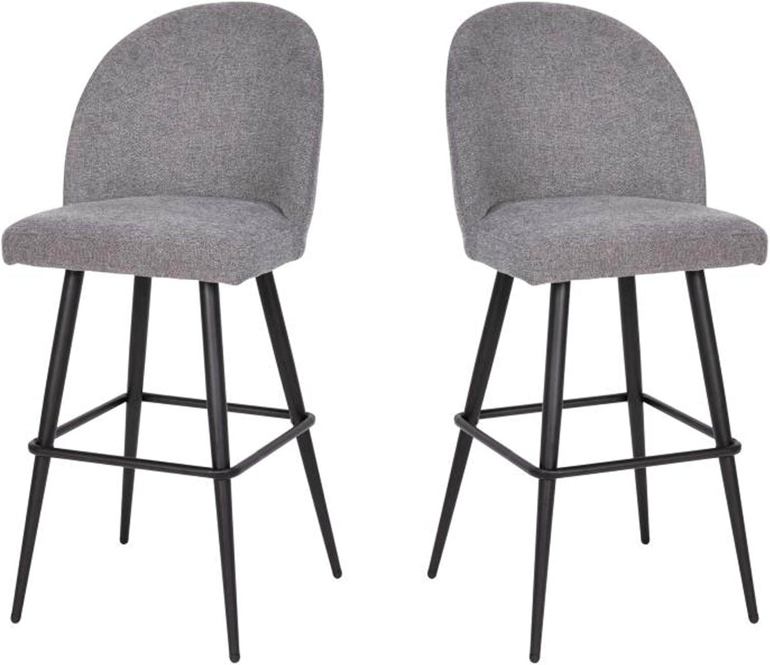 Flash Furniture Lyla Commercial Grade Modern Armless Barstools with Contoured Backrest, Steel Frame and Integrated Footrest - Set of 2