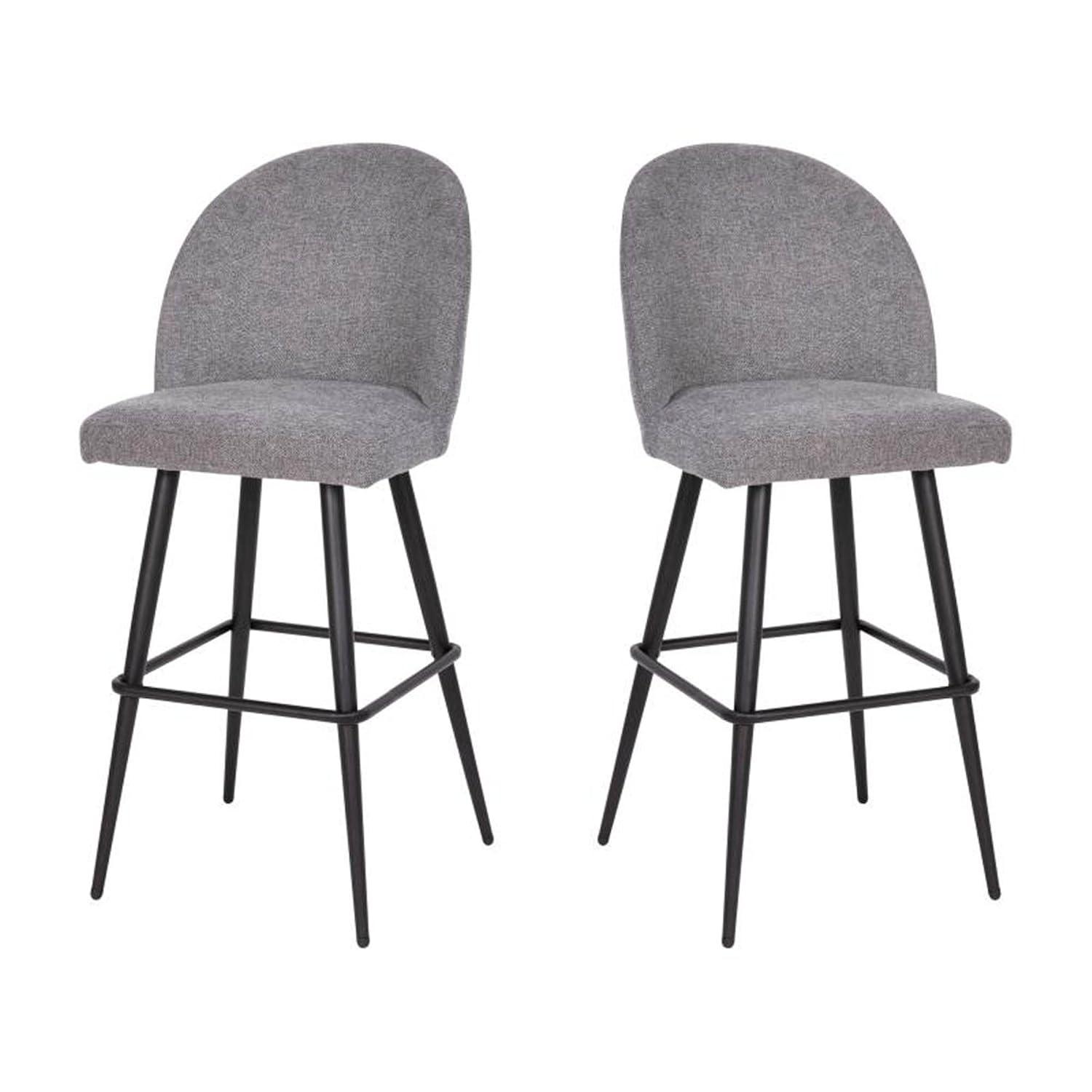 Flash Furniture Lyla Commercial Grade Modern Armless Barstools with Contoured Backrest, Steel Frame and Integrated Footrest - Set of 2