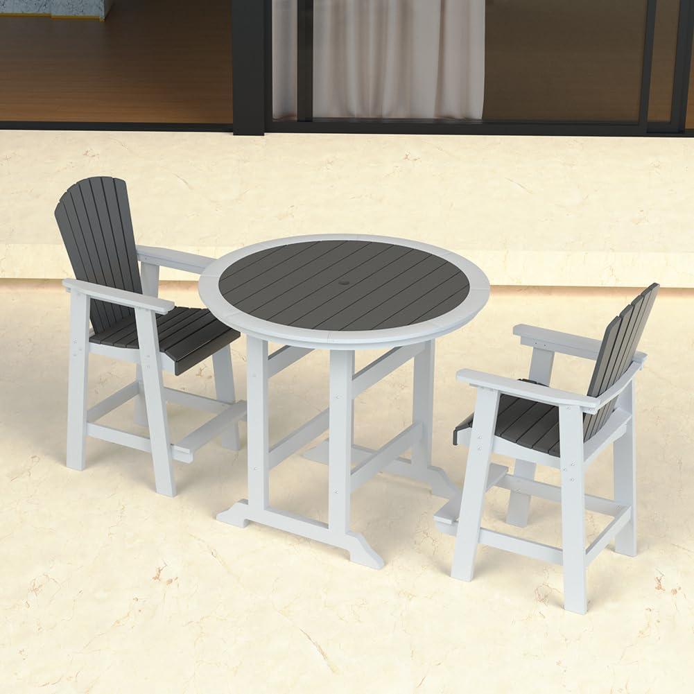 Ceballos Patio Bar Table Set High Top Outdoor Table And Chairs Set Of 5 Bar Table & Stools Set With Tall Adirondack Chairs Set For 4