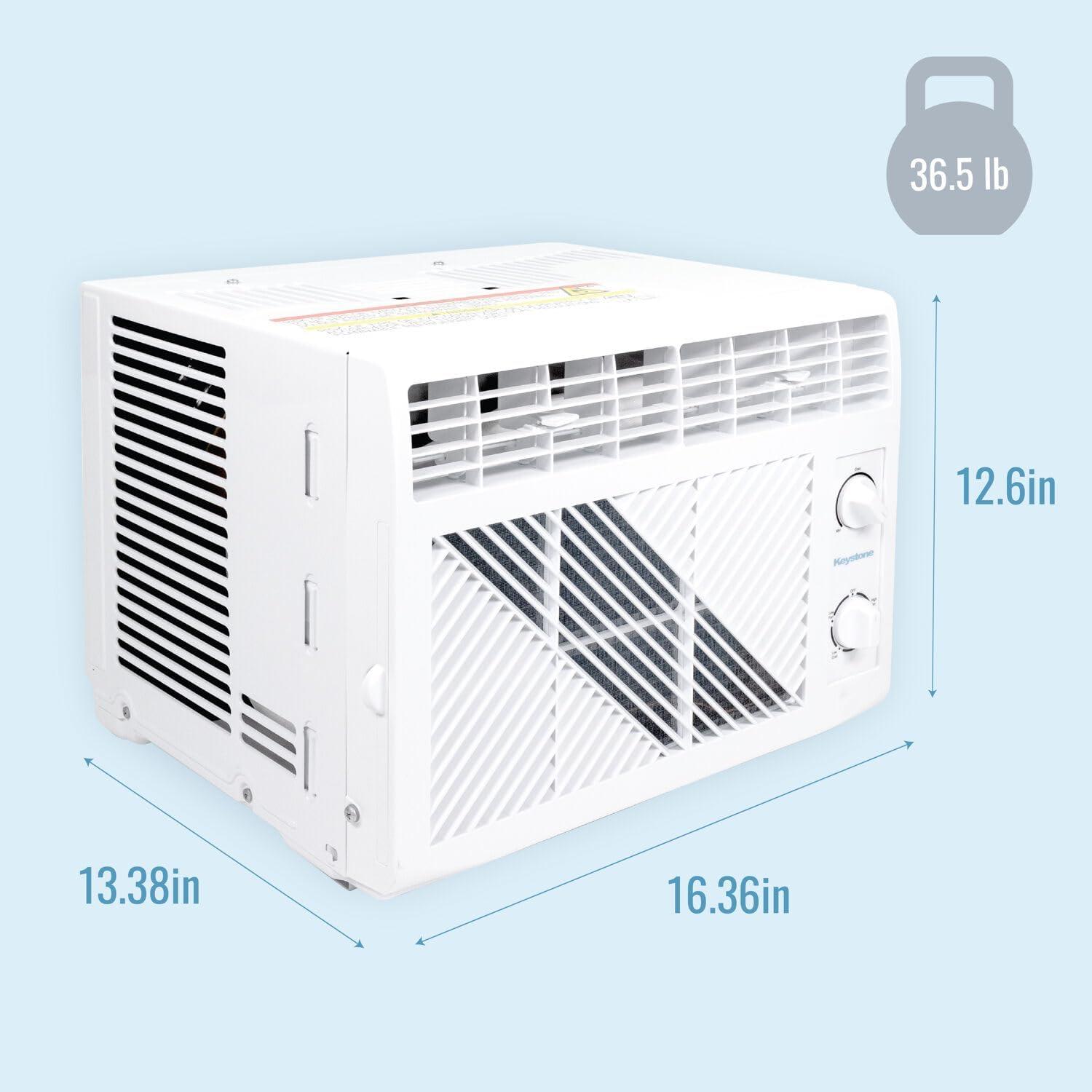 Keystone 5,050 BTU Window Mounted Air Conditioner for Rooms up to 150 Sq.Ft., White