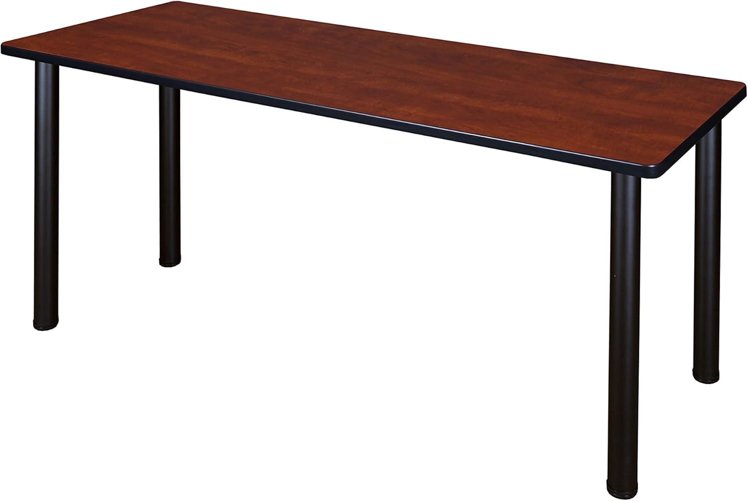 Kee 72" Cherry Laminate Rectangular Training Table with Adjustable Legs