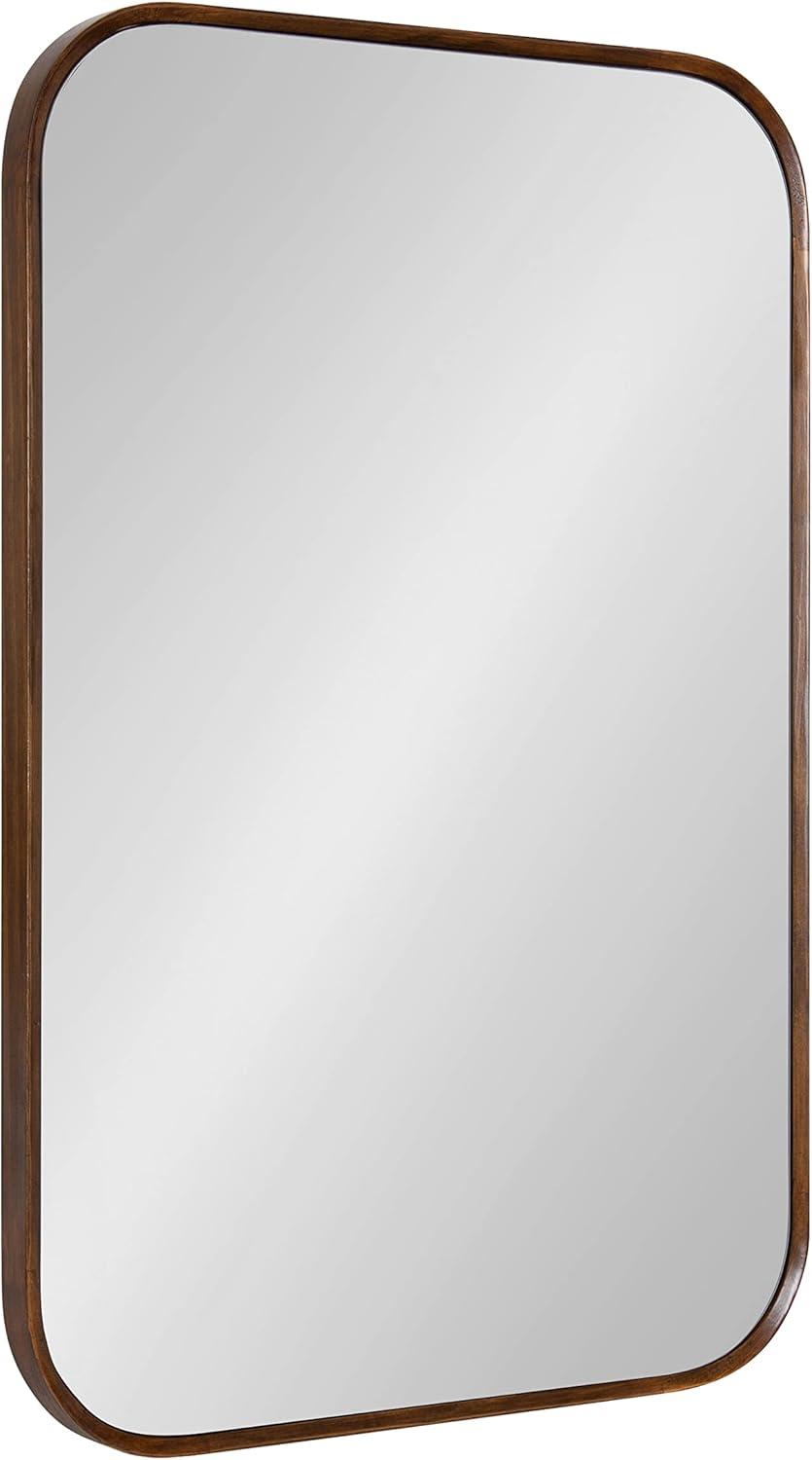 Nordlund Modern Walnut Brown Wood Framed Wall Mirror, 23x35