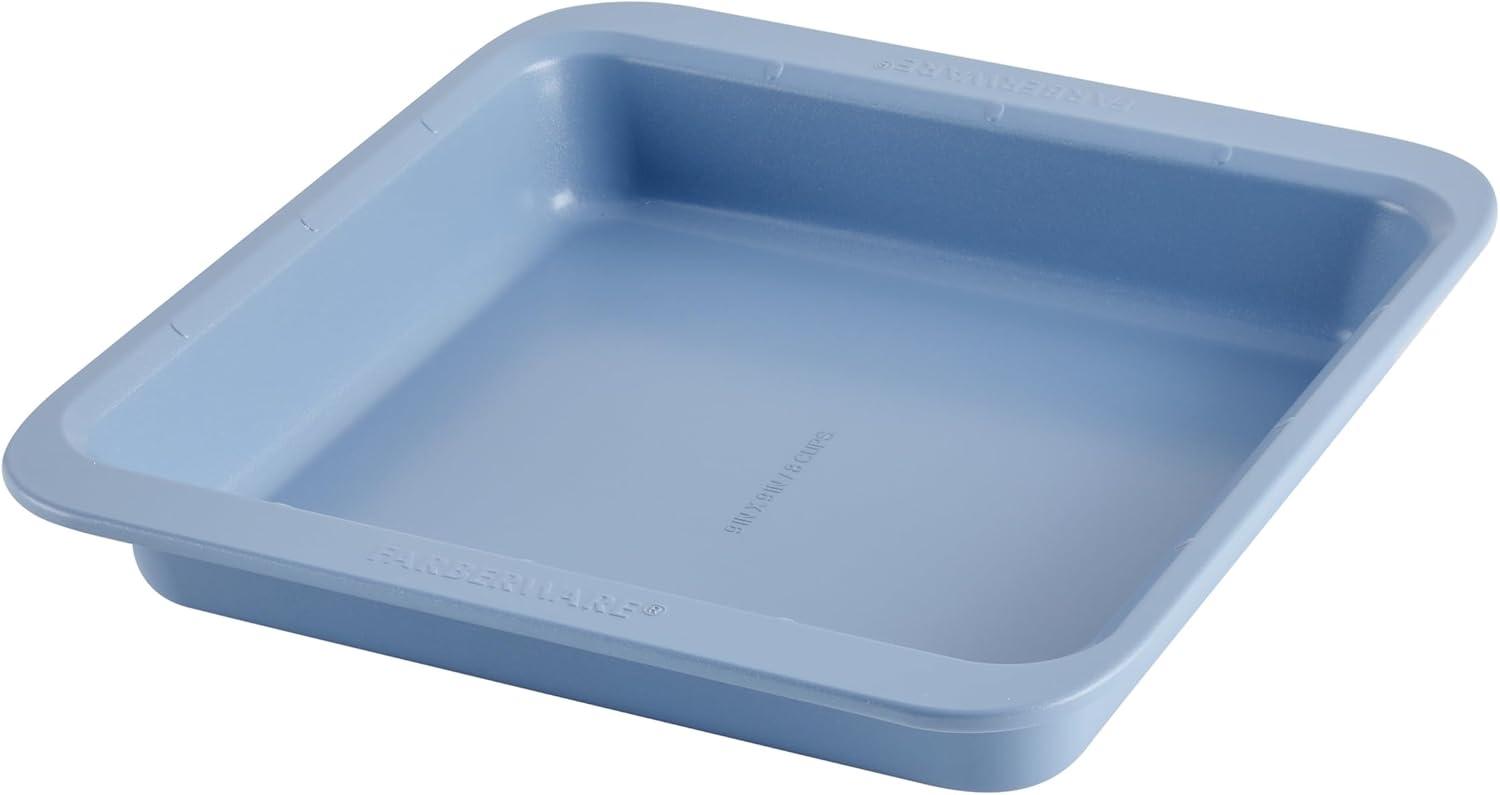 Farberware Farberware Easy Solutions Nonstick Bakeware Square Cake Pan, 9 Inch, Blue