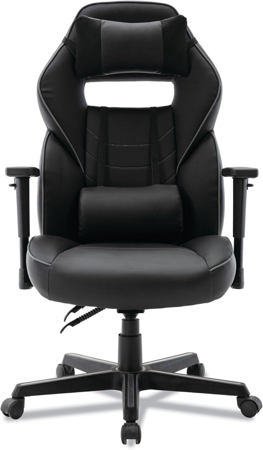 Alera Racing Style Ergonomic Gaming Chair, Supports 275 lb, 15.91" to 19.8" Seat Height, Black/Gray Trim Seat/Back, Black/Gray Base