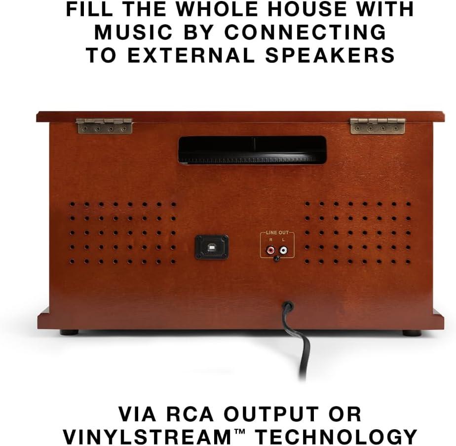 Victrola Navigator Bluetooth Record Player - Espresso: Belt Drive, Remote Control Included