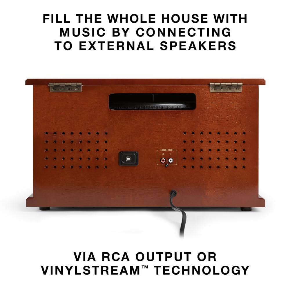 Victrola Navigator Bluetooth Record Player - Espresso: Belt Drive, Remote Control Included