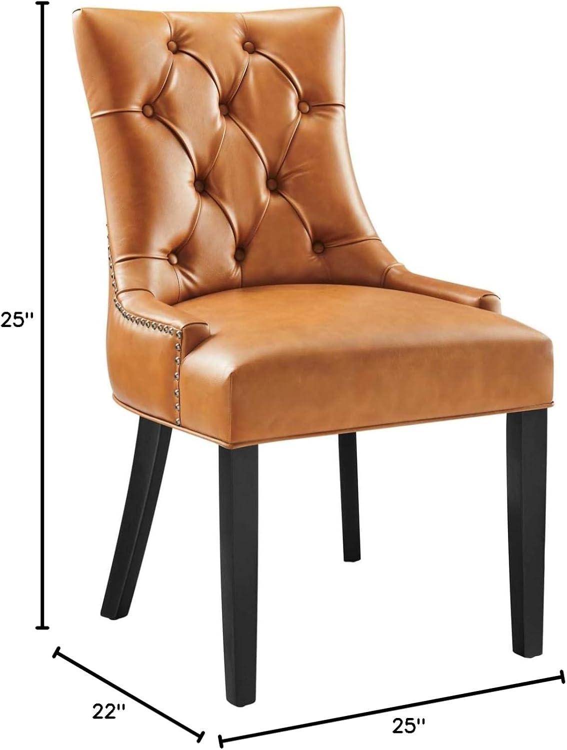 Modway Regent Vinyl Dining Chair Black: Upholstered, Wood Frame, Spot Clean, No Tools Assembly