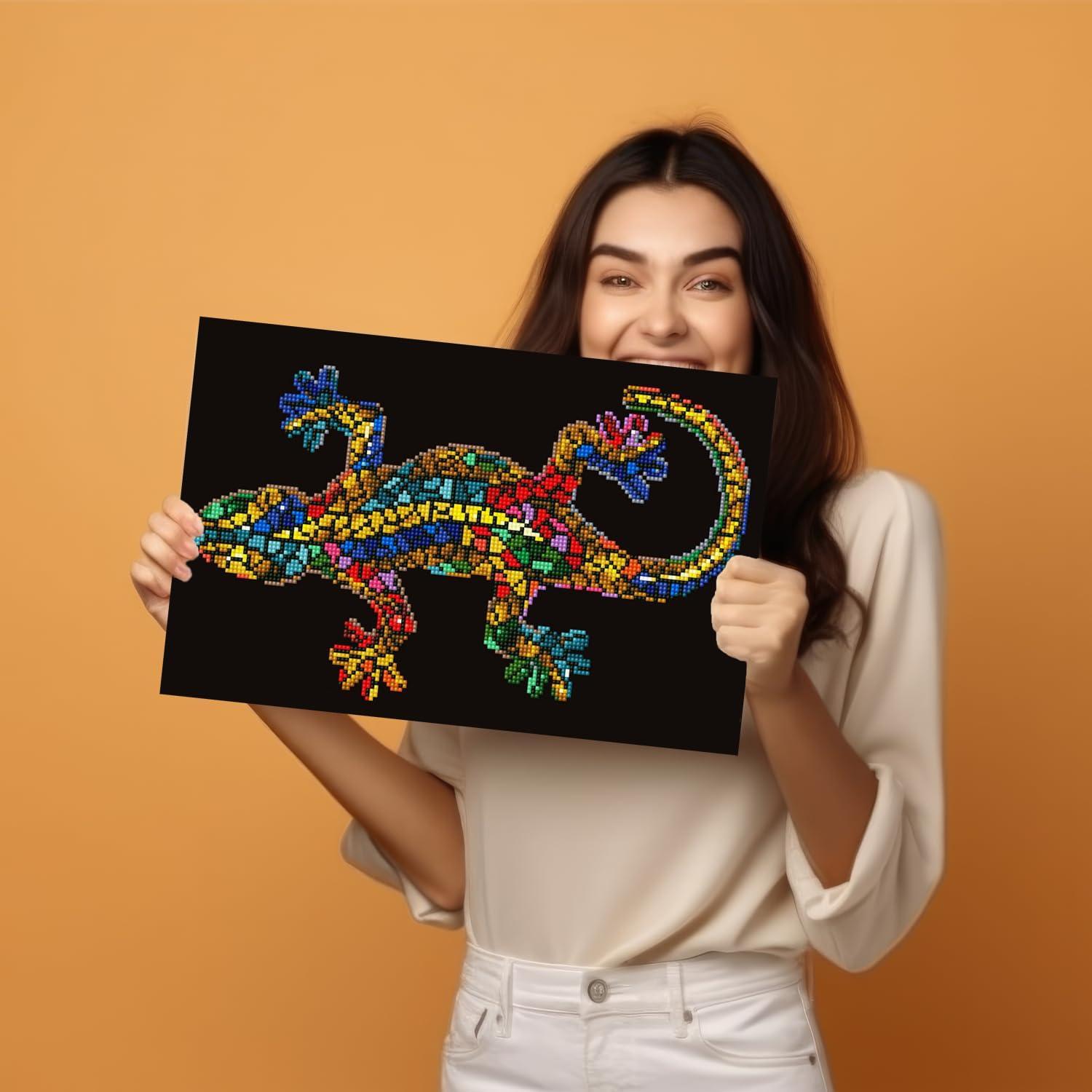 Diamond Dotz Gekko Paua Diamond Painting Kits for Adults - Diamond Art Kits a Relaxing Creative Craft Kit with Dotz Gems 16x11