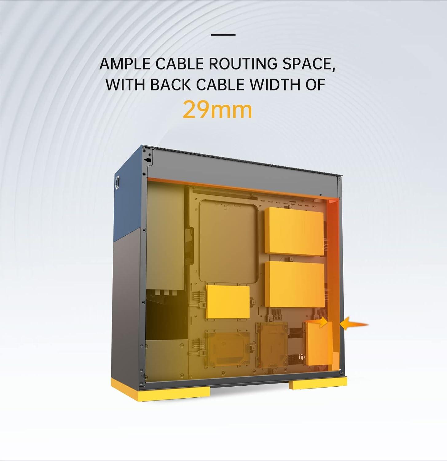 M8 Celluloid Mid Tower E-ATX/ATX Gaming Case, 4mm Glass/1.0 mm Steel, Vertical Air Tunnel Design, Support Type C, 420/360 Radiator, Vertical GPU Mount, GEO-M8-CEL (PC Case ONLY)