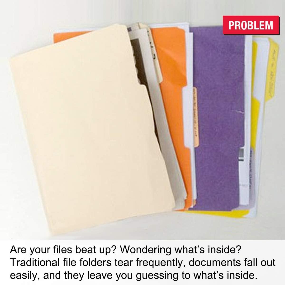 Ultimate Office PocketFile™ Clear Poly Document Folder Project Pockets, 3rd-Cut, Letter Size, in 6 Assorted Colors, Set of 18