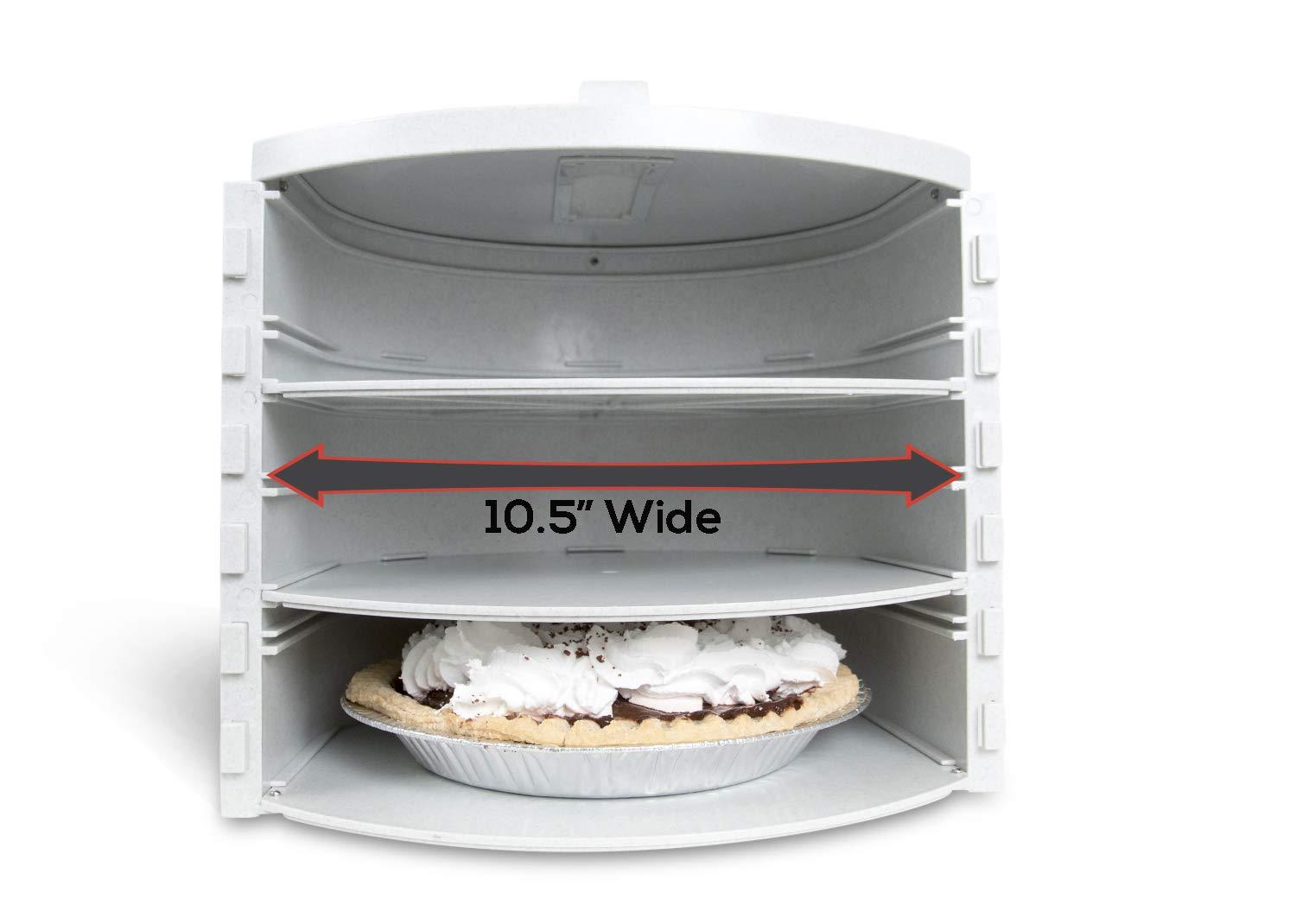 Clear BPA-Free Round Pie and Cake Storage Box with Adjustable Shelves