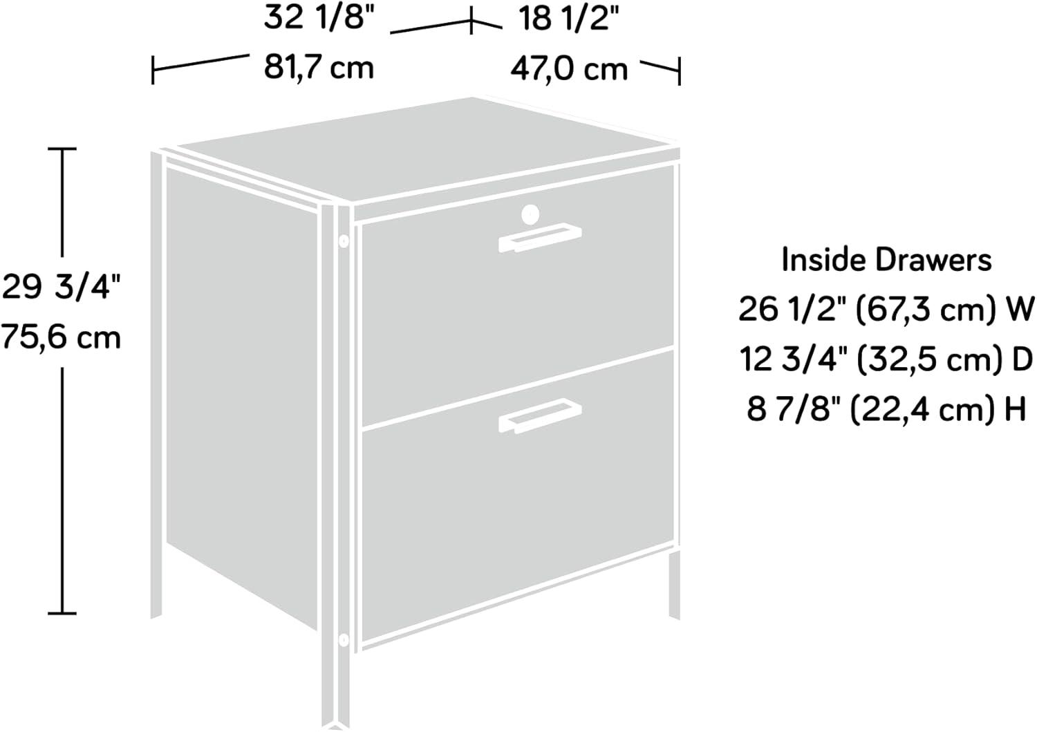 Briarbrook 2 Drawer Lateral File Barrel Oak - Sauder: Locking, CARB Certified, Metal Frame