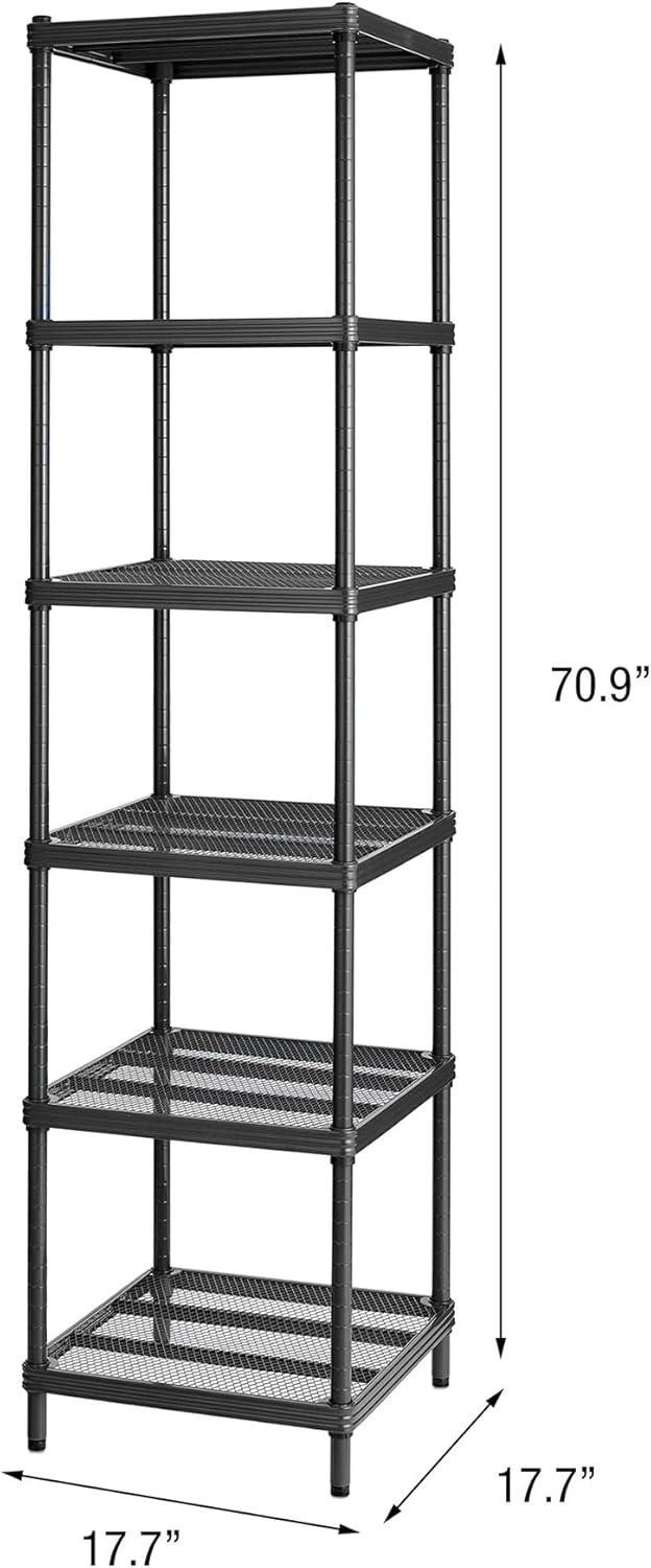 Design Ideas MeshWorks 6 Tier Tower Metal Storage Shelving Unit Rack