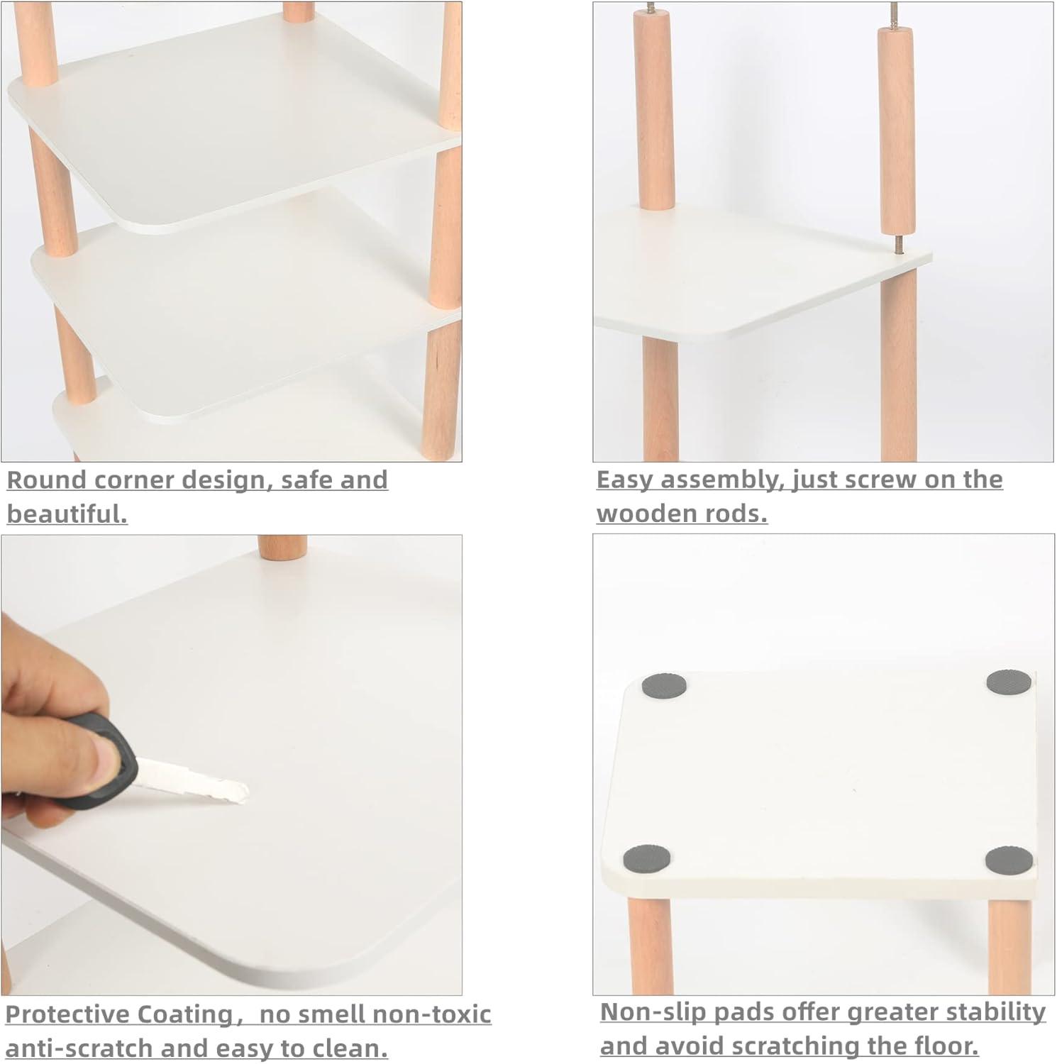 LUCKNOCK Vertical Shoe Rack, 8-Tier Tall Narrow Shoe Organizer for Entryway, Closet, Dorm & Small Spaces, Freestanding White Wooden Shoe Shelf Tower for Boots, Sneakers, Heels.