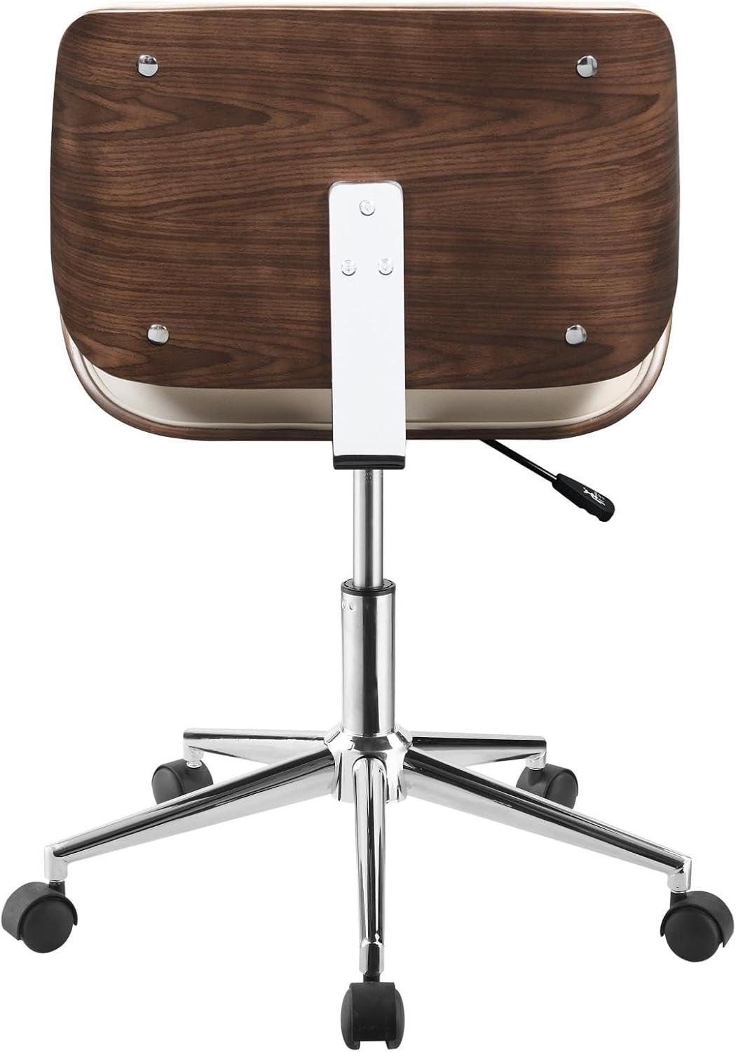 Superwum Addington Adjustable Height Office Chair Ecru and Chrome