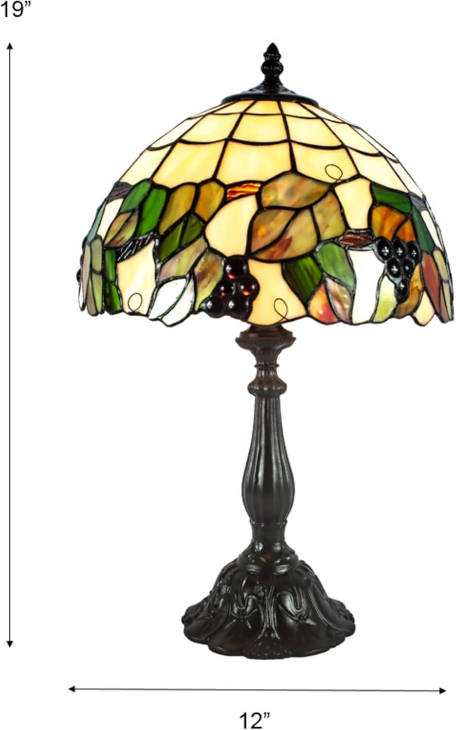 Dale Tiffany Geometric Resin & Art Glass Table Lamp in Dark Coffee/Green